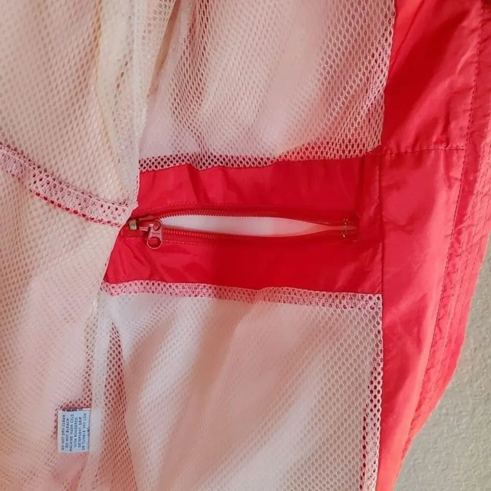 L.L. Bean Womens Jacket Pink L Reflective Full Zip Parka/Windbreaker